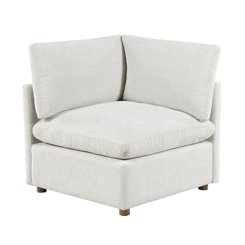 Beige Chenille Modular Corner Seat