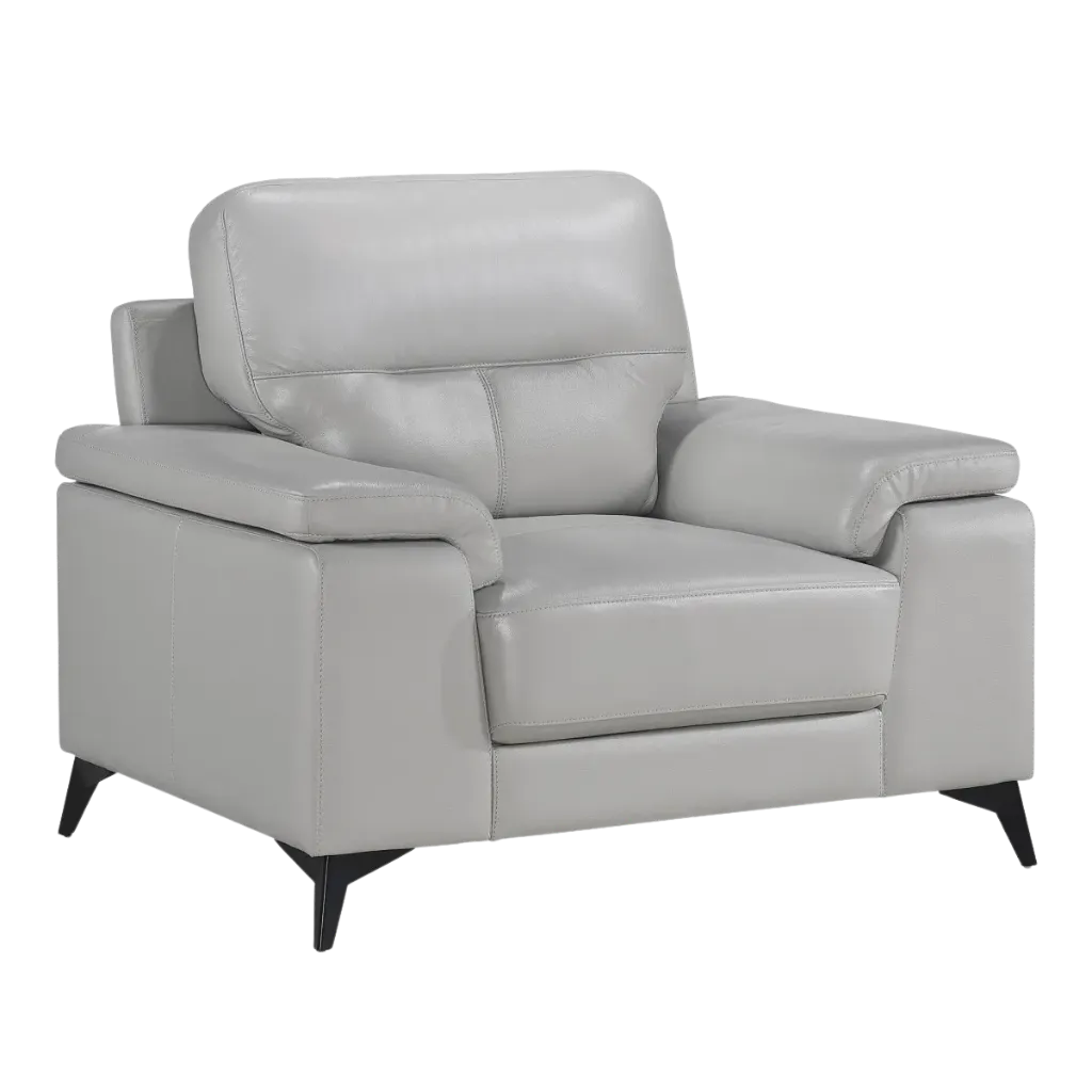 Mischa Silver Grey Top Grain Leather Chair