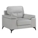 Mischa Silver Grey Top Grain Leather Chair