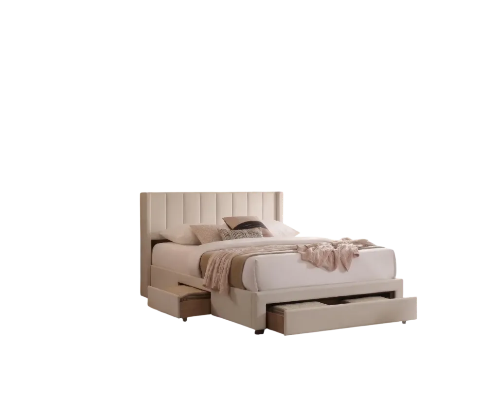 [5331-60] Haven Tailored Fabric Platform Bed (Queen)