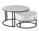 Calacatta White Stone Nesting Coffee Table Duo