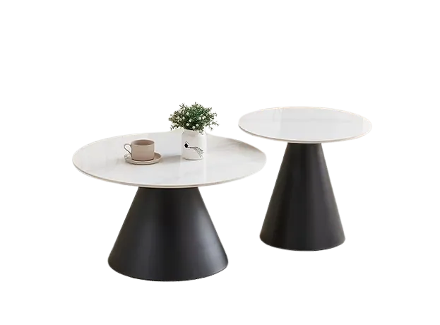 [2200] Astoria Minimalist Round Nesting Coffee Table Set