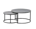 Astoria Geometric Matte-Black Nesting Table Duo
