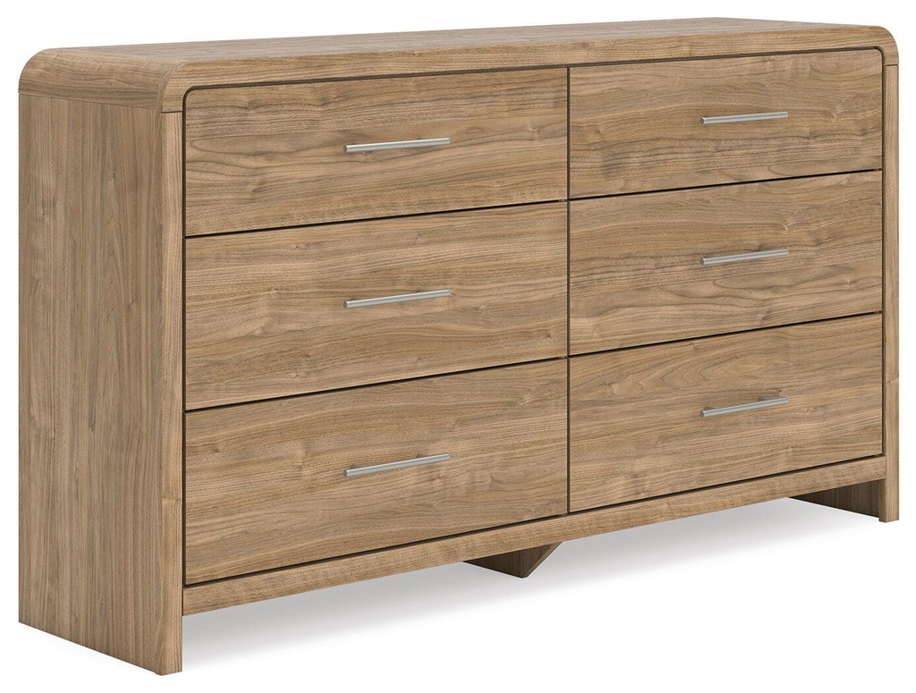 Curved Edge Natural Walnut Dresser