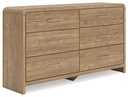 Curved Edge Natural Walnut Dresser
