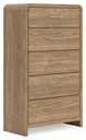 Curved Edge Natural Walnut Chest