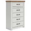 Five-Drawer Chest (White with Wood Top)