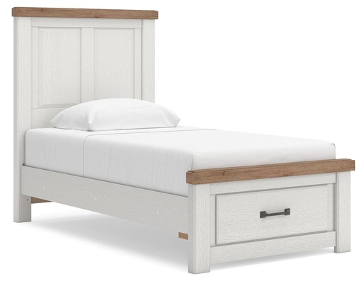 Winslow Two-Tone White and Oak Storage Bed (Twin) 3