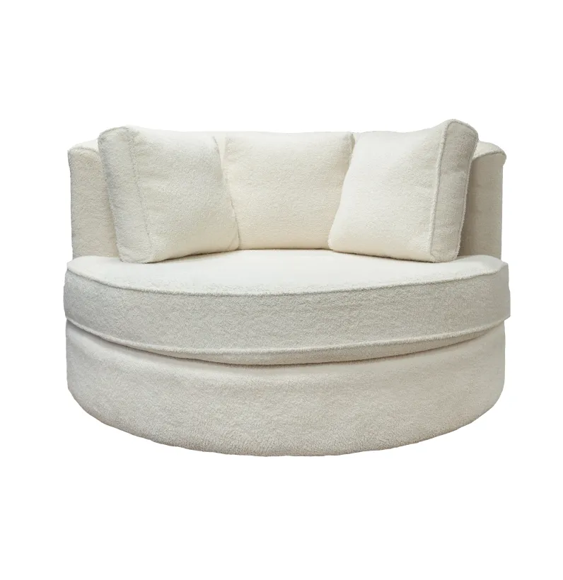 Haven 55" Custom Swivel Accent Chair (White)