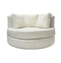 Haven 55" Custom Swivel Accent Chair (White)