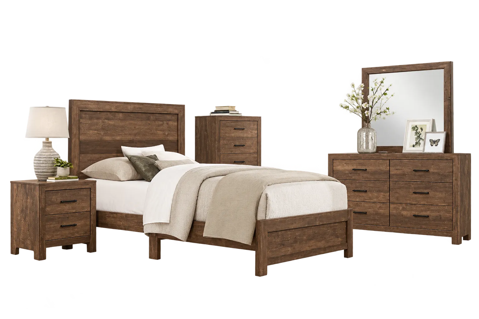 Corbin Rustic Brown Eastern King Panel Bed 6