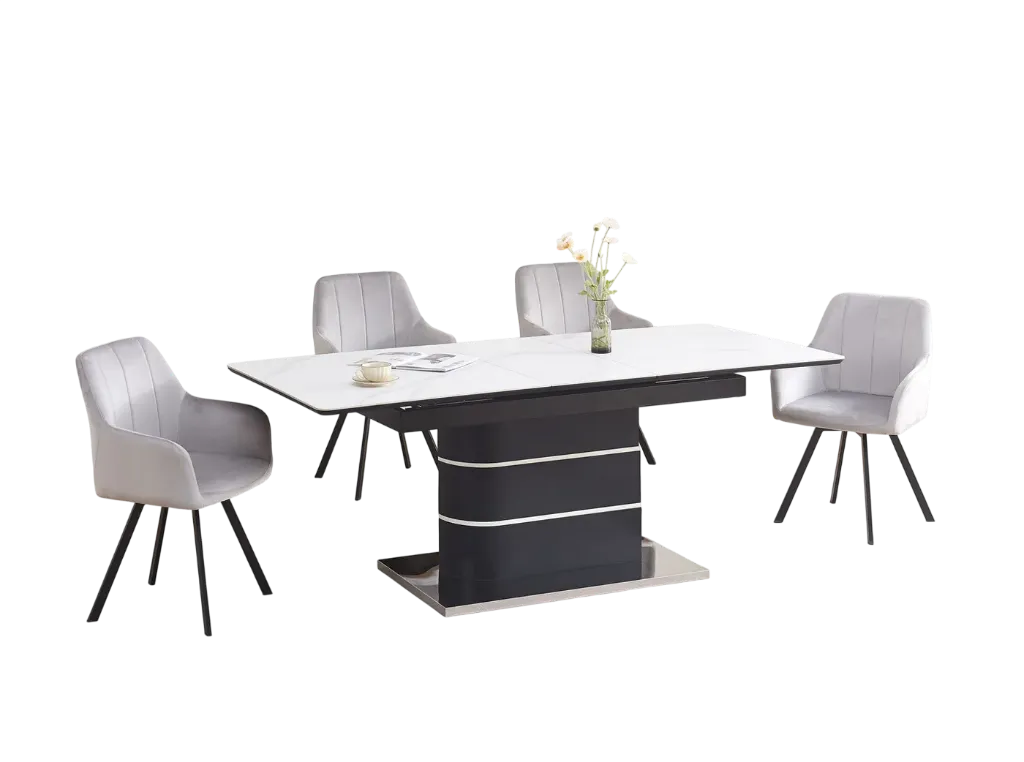 [IF-1410] Louise Sintered Stone Extension Dining Set (7-Piece)