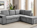 Nahanni Storage Sofabed Sectional with Ottomans (Grey)