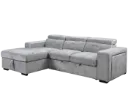 Whistler Adjustable-Headrest Sofabed Sectional (Grey)