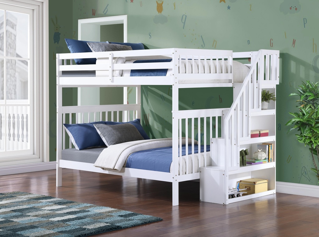 Namche Full over Full Staircase Bunk Bed