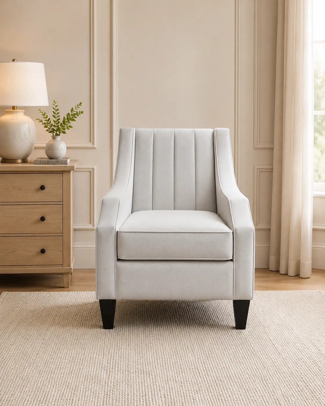 Monroe 29" Custom Accent Chair with Channeled Back 6