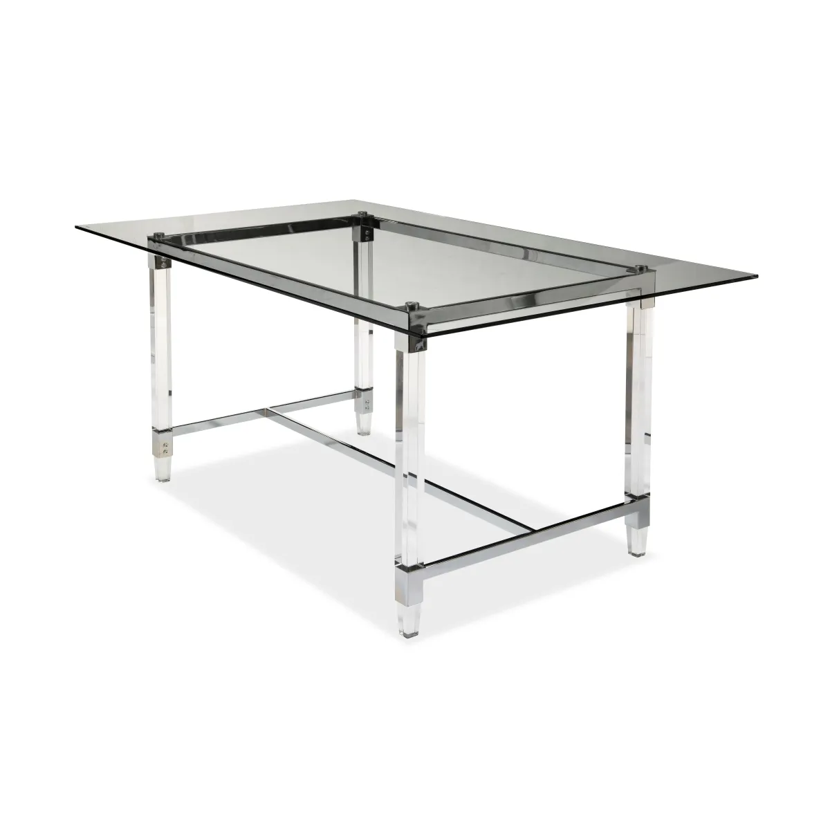 Lyrica Glass Dining Table with Acrylic Legs 6