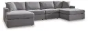Modmax 4-Piece Modular Next-Gen Nuvella™ Performance Fabric Double Chaise Sectional