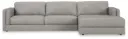 Amiata 2-Piece Leather Sectional with Chaise