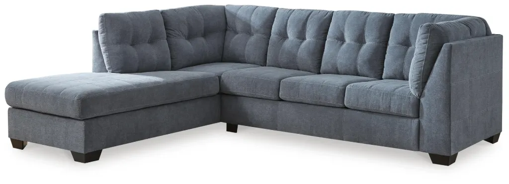 Marleton 2-Piece Sectional with Left Chaise (Denim Blue)