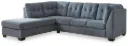 Marleton 2-Piece Sectional with Left Chaise (Denim Blue)