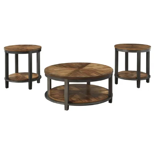 Roybeck Natural Acacia Coffee Table Set (Set of 3) 5