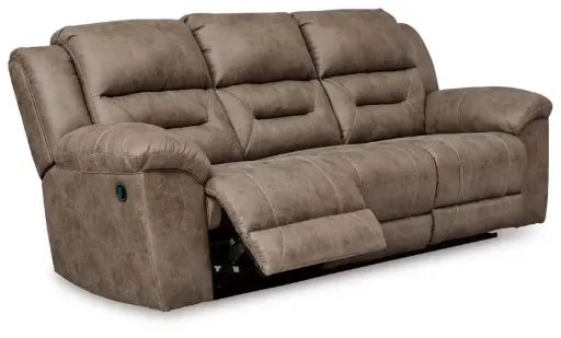 Stoneland Leatherette Manual Reclining Sofa 5