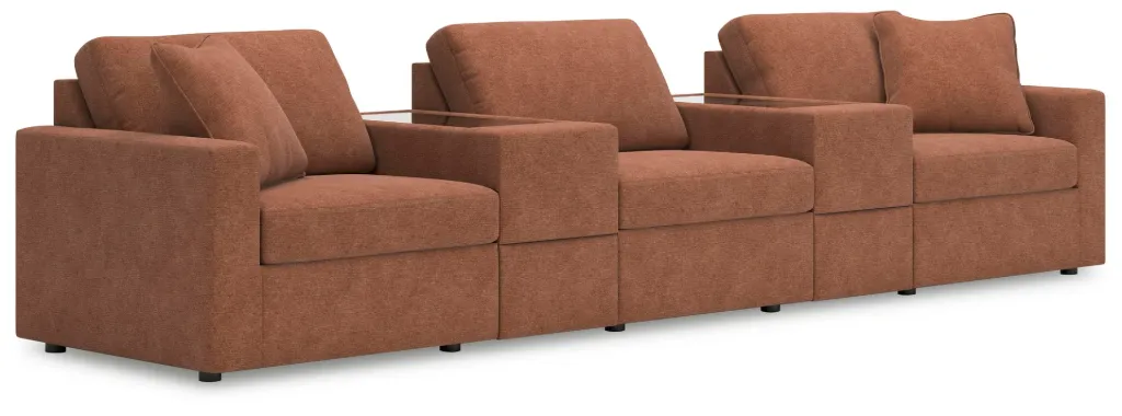 Modmax 5-Piece Modular Next-Gen Nuvella™ Performance Fabric Sectional with Storage Consoles