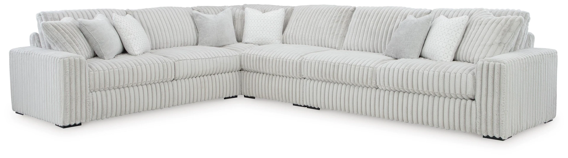 Stupendous 4-Piece Jumbo Corduroy Sectional 6