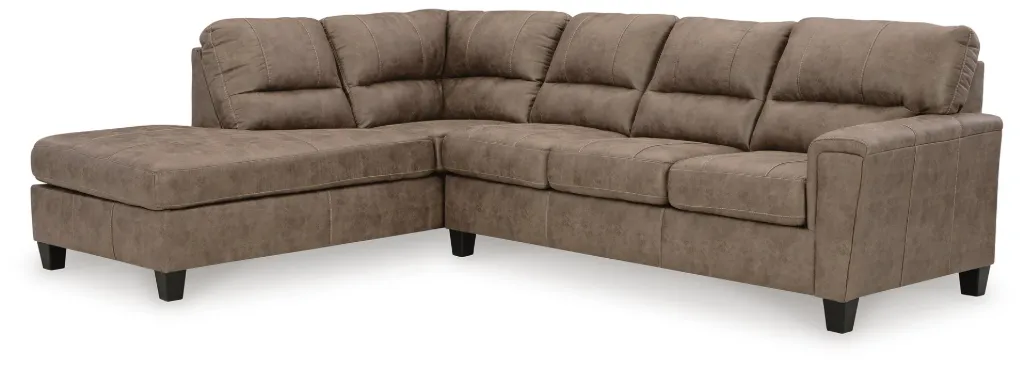 Navi 2-Piece Faux Leather Sectional with Left-Facing Chaise