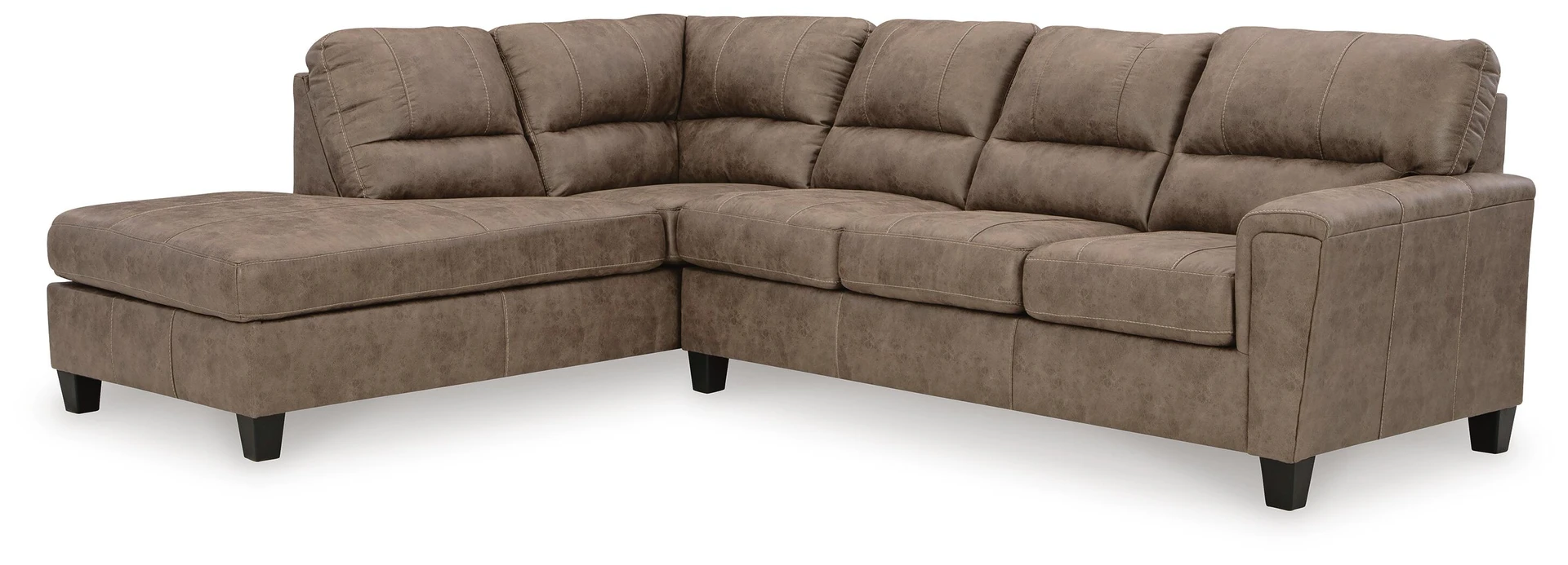 Navi 2-Piece Leatherette Sectional with Left-Facing Chaise 6