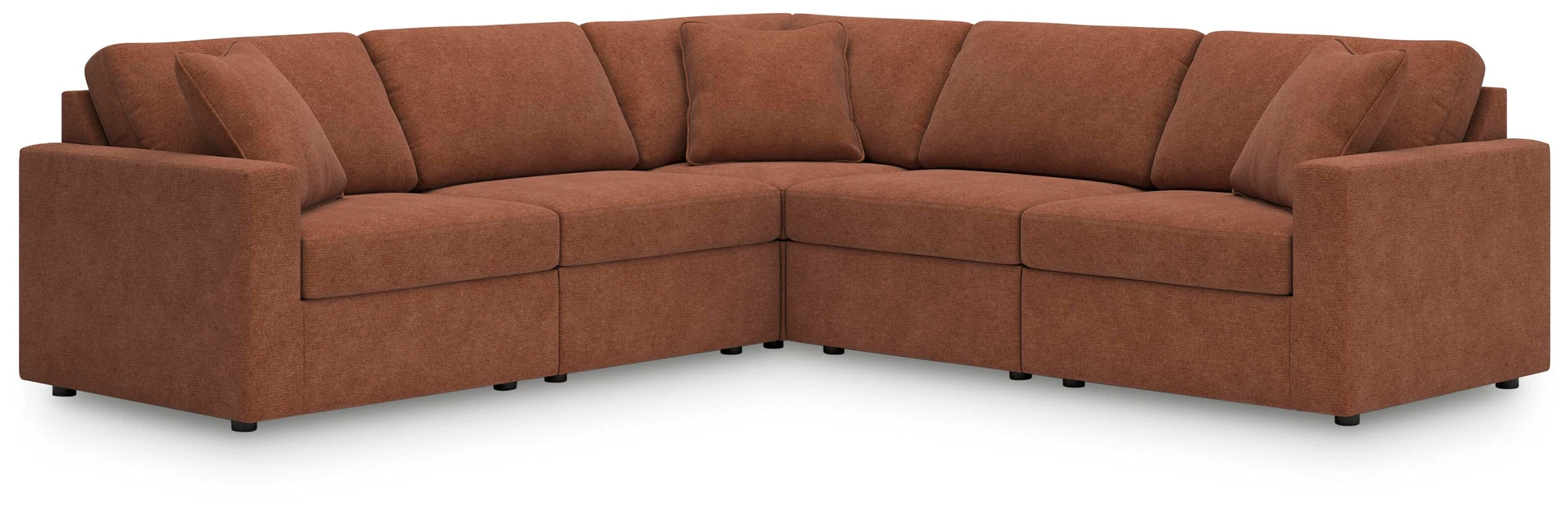 Modmax 5-Piece Modular Performance Fabric Sectional (Terracotta) 6