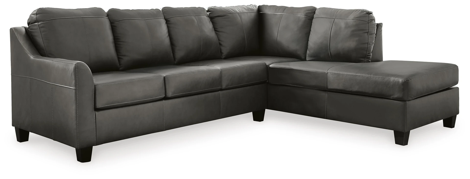Valderno 2-Piece Leather Sectional with Right-Facing Chaise 6
