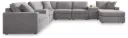 Modmax 8-Piece Modular Next-Gen Nuvella™ Performance Fabric Sectional with Chaise and Storage Consoles