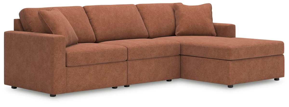 Modmax 3-Piece Next-Gen Nuvella Performance Fabric Modular Sofa Chaise 10