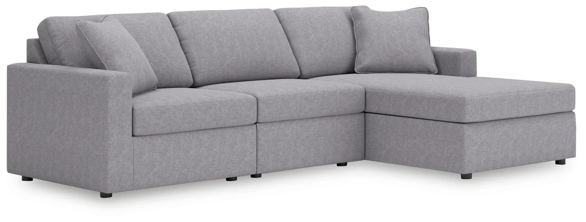 Modmax 3-Piece Next-Gen Nuvella Performance Fabric Modular Sofa Chaise 11