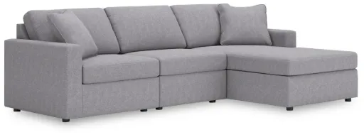 Modmax 3-Piece Next-Gen Nuvella Performance Fabric Modular Sofa Chaise 11