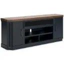 Landocken 83" Slate Blue TV Stand with Wood-Tone Top