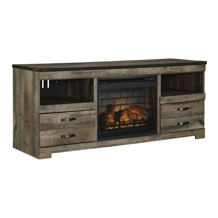 Trinell 63" TV Stand with Electric Fireplace for Larger Rooms