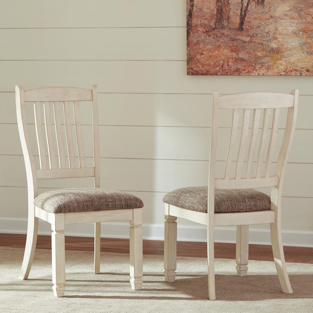[D647-01] Bolanburg Dining Upholstered Side Chair (Slat-Back)