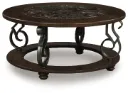 Frallyn Faux Marble Coffee Table with Metal Legs