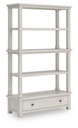 Robbinsdale Antiqued White Bookcase with Drawer