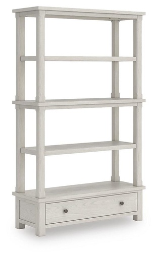 Robbinsdale Antiqued White Bookcase with Drawer 5