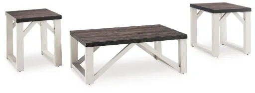 Dorrinson Gray and Antiqued White 3-Piece Coffee Table Set 6