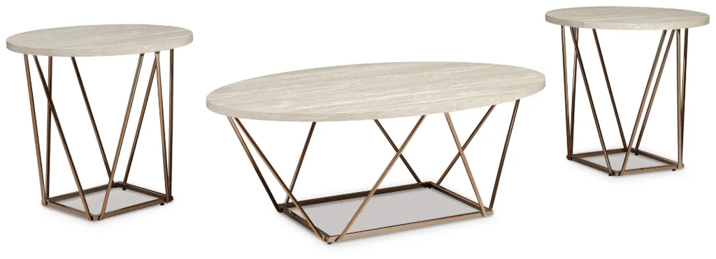 Tarica Faux Marble Table (Set of 3)