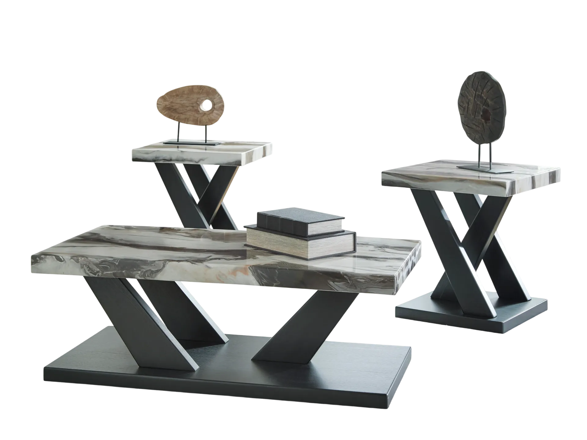 Cendill Faux Marble 3-Piece Coffee Table Set 6