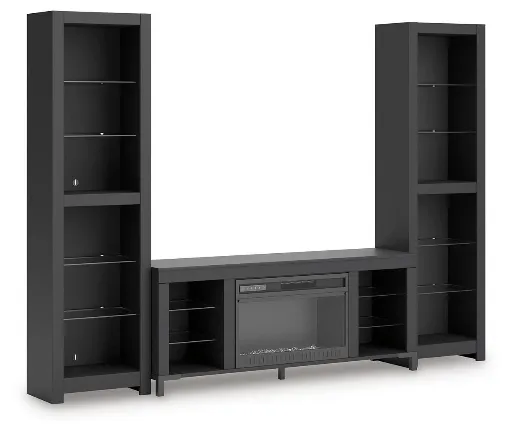Cayberry 3-Piece Entertainment Center with Electric Fireplace and LED Lighting 7