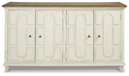 Roranville Antique White 4-Door Accent Cabinet 13