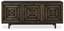 Fair Ridge Distressed Black 3-Door Accent Cabinet