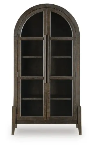 Benhall Dark Brown Accent Cabinet with Glass Doors 7